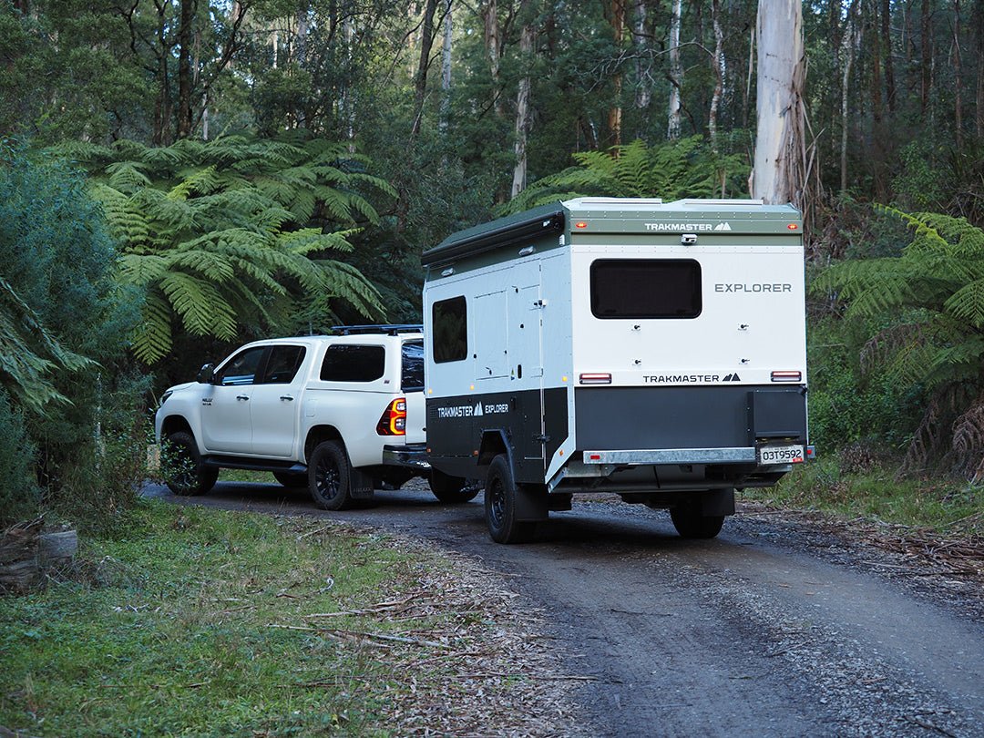 Trakmaster Explorer on a bush track in the Dandenong Ranges — image courtesy of Caravan World